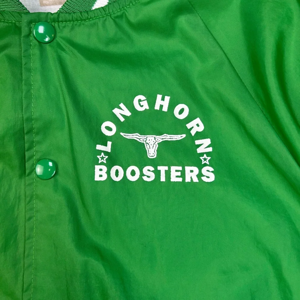 Vintage Auburn‎ Sportswear Longhorn Boosters Green Nylon Varsity Jacket Mens L